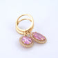 14K Gold | YG Halo Oval Drop Earrings