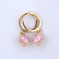 14K Gold | Y Pink Halo Clover Drop Earrings