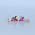 14K Gold | Butterfly Huggie Earrings
