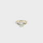 14K Gold | YG 2.05ct Lab Oval with .15ct Pear & .25 Marquise Natural Diamond Accents Ring Engagement Ring