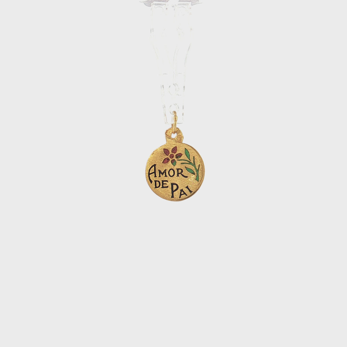 19.2K Portuguese Gold Amor de Pai Love of Father Small Charm Video