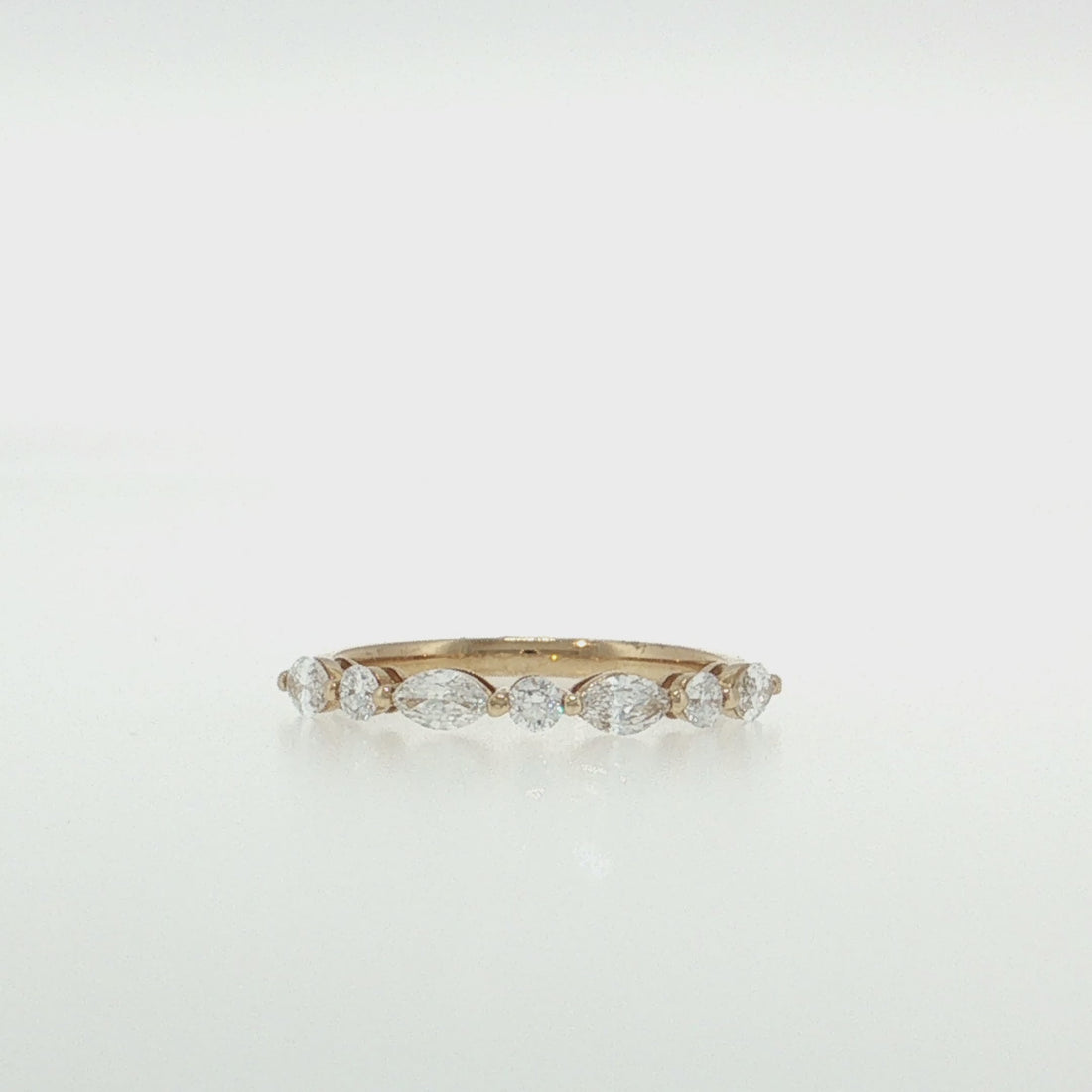 14K Gold | YG .594cttw Marquise/Round Lab Diamond Wedding/Anniversary Band