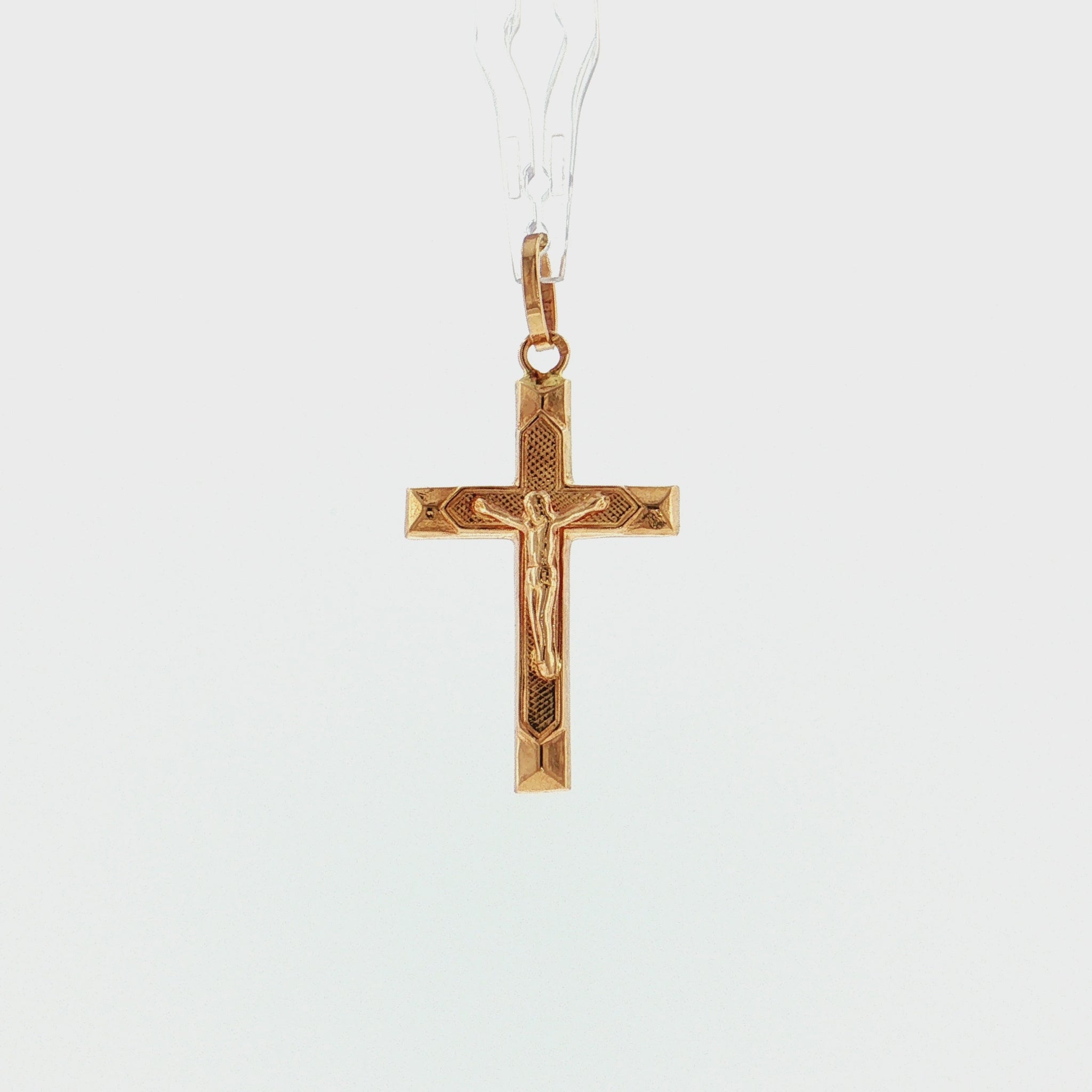 19.2K Portuguese Gold | Designed Crucifix Pendants 30mm