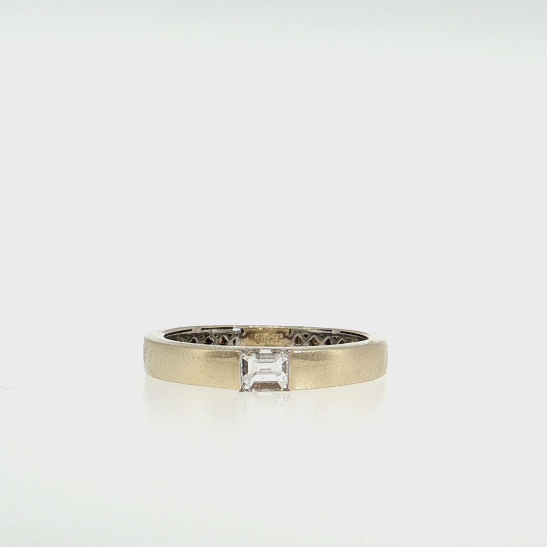 14K Gold & Platinum | Yellow Sideways Baguette Natural Diamond Wedding Band