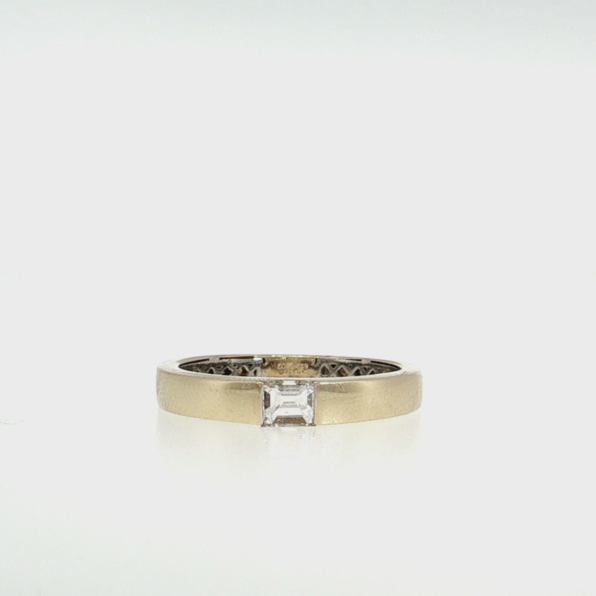 14K Gold & Platinum | Yellow Gold Natural Diamond Sideways Baguette Wedding Band