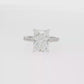 14K Gold | White Gold 4.03CT Rectangular Brilliant Cut Lab Diamond Engagement Ring with Pavé Band