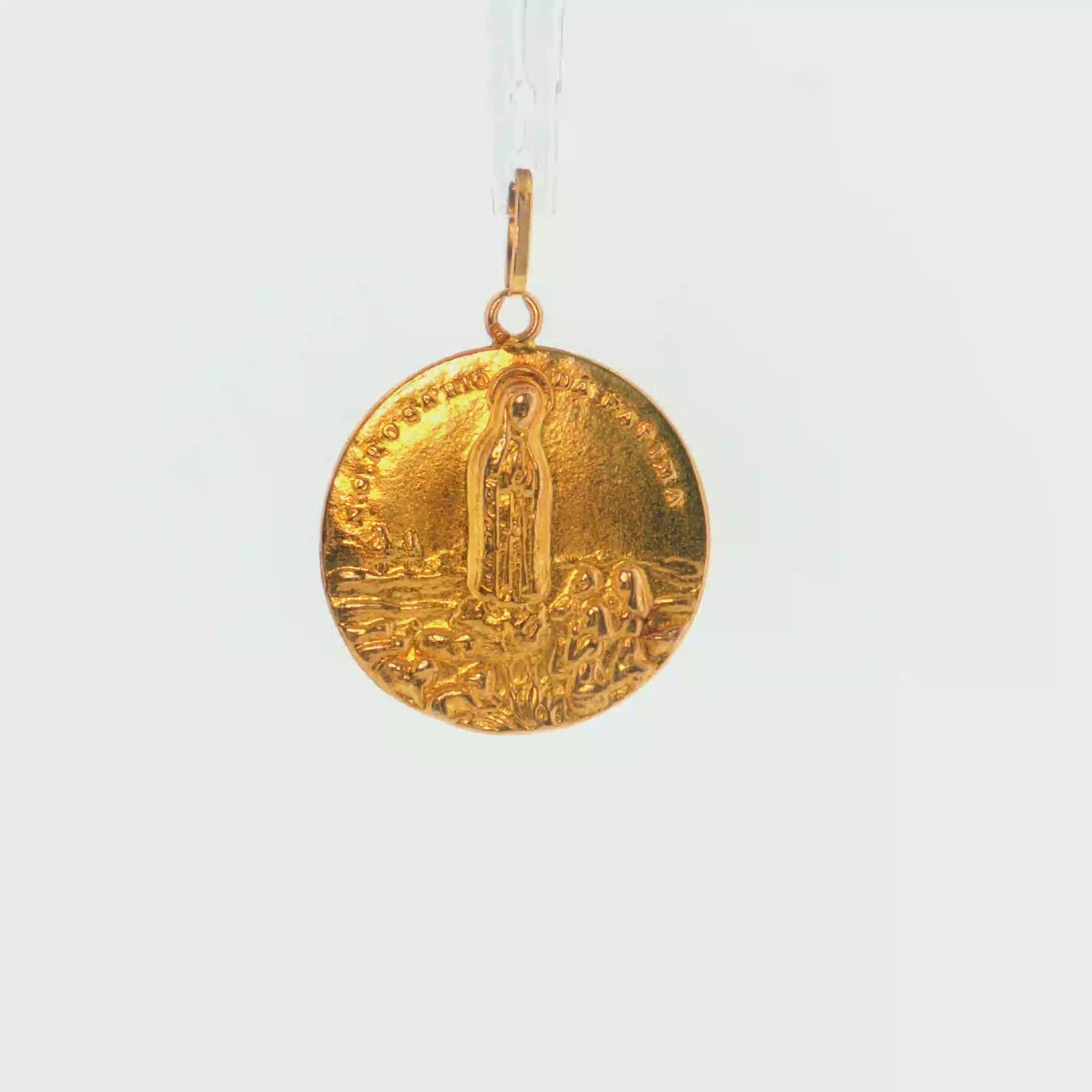 19.2K Portuguese Gold | Nossa Senhora de Fátima Round Pendant (Our Lady of Fátima)