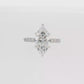 14K Gold | White Gold 3.05CT Marquise Brilliant Cut Lab Diamond Engagement Ring with Pavé Band