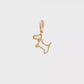 14K Gold | Small Dog Silhouette Pendant with .27cttw Natural Round Diamonds