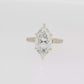 14K Gold | Yellow Gold 4.65cttw Marquise Brilliant Cut Lab Diamond Engagement Ring with Pavé Band