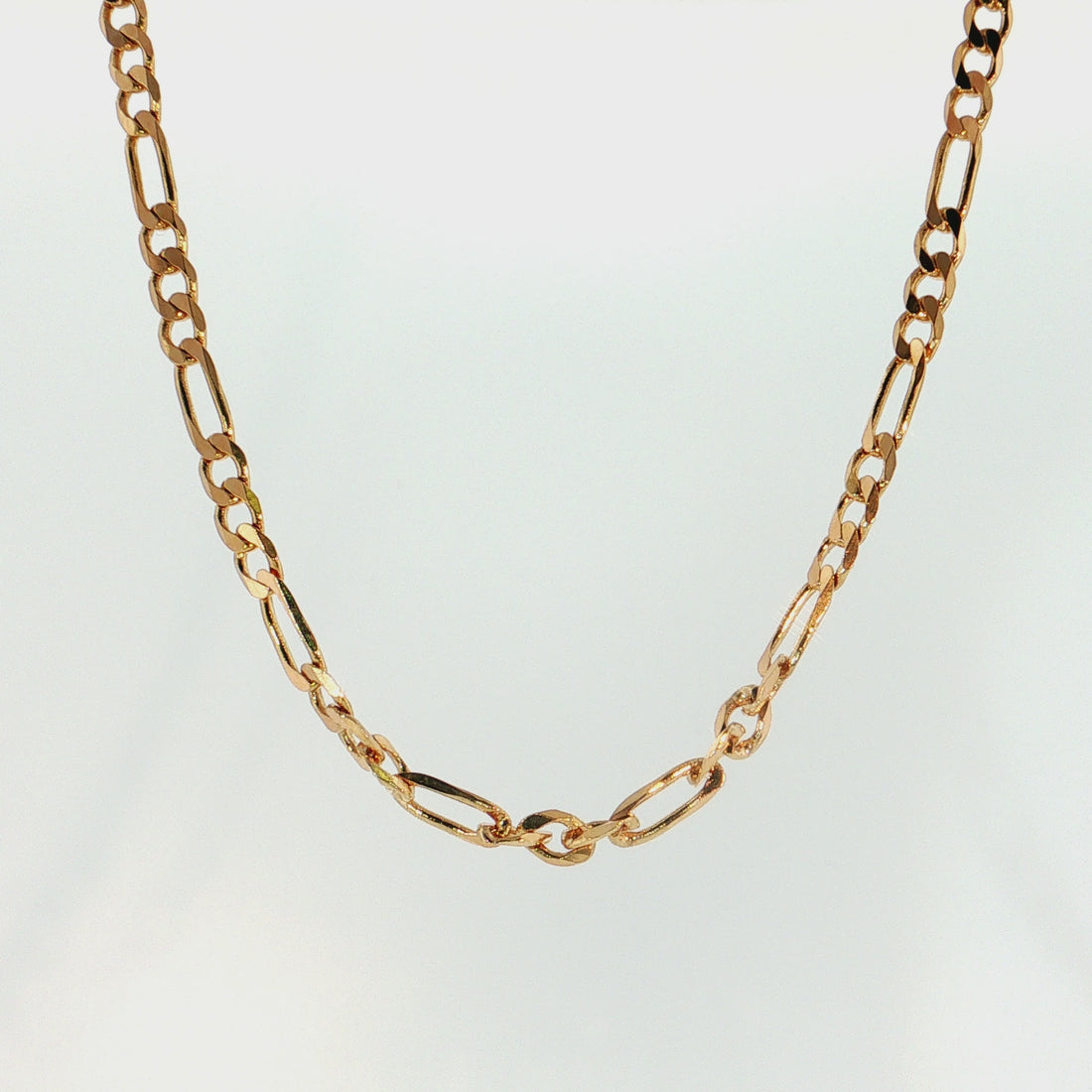 19.2K Portuguese Gold | 3.5mm Solid Figaro Chain