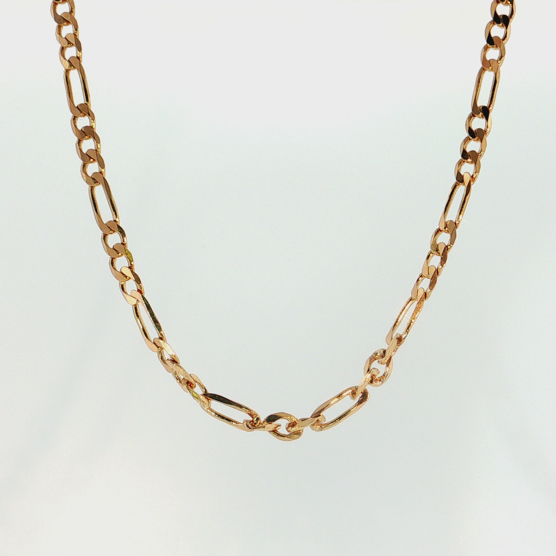 19.2K Portuguese Gold | 3.5mm Solid Figaro Chain