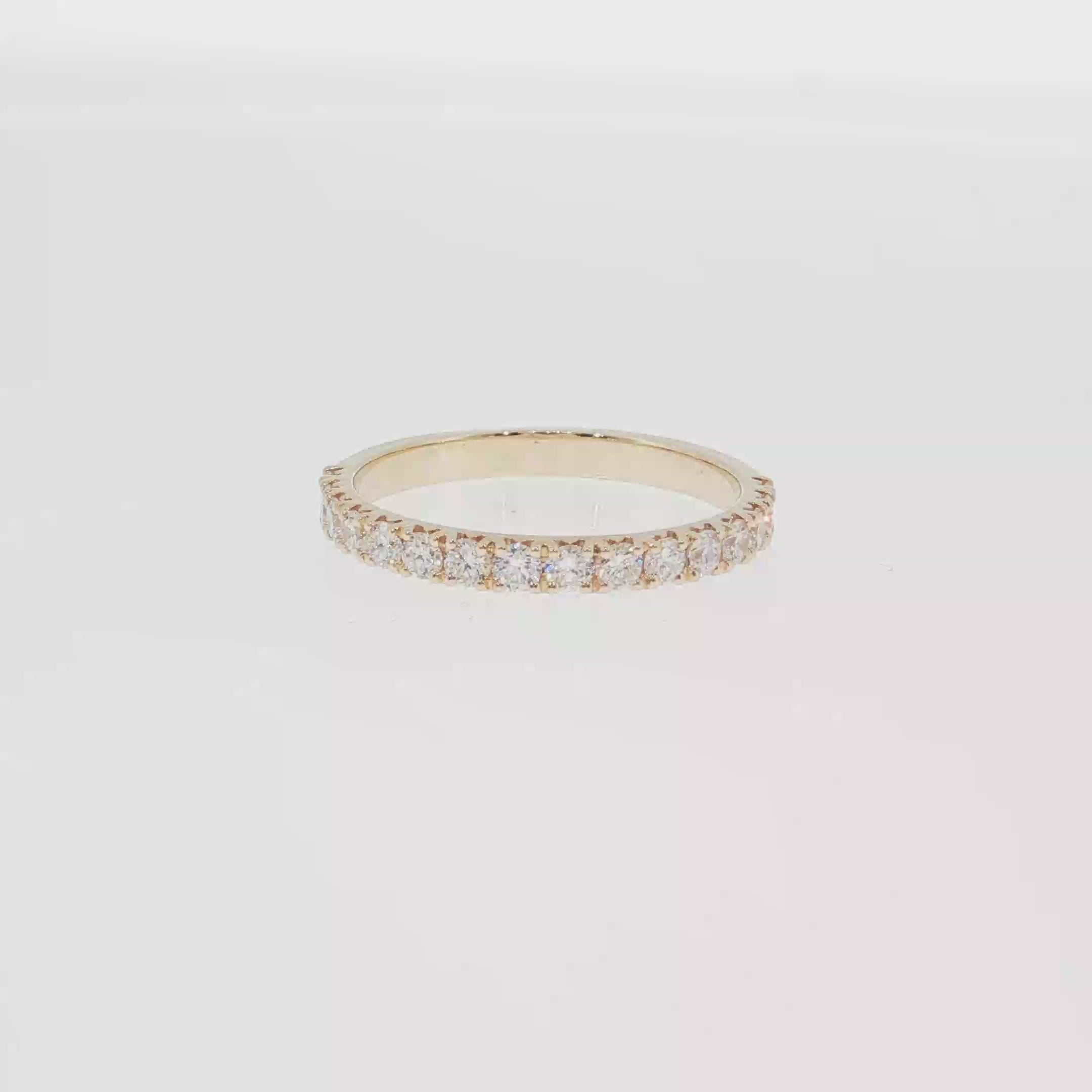 14K Gold | Yellow Gold .55cttw Round Lab Diamond Eternity Wedding/Anniversary Band