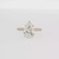 14K Gold | Yellow Gold 3.04CT Pear Brilliant Cut Lab Diamond Engagement Ring with Pavé Band