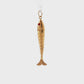 19.2K Portuguese Gold | Flexible Sardine Fish with Red Eyes Charm Pendant LARGE