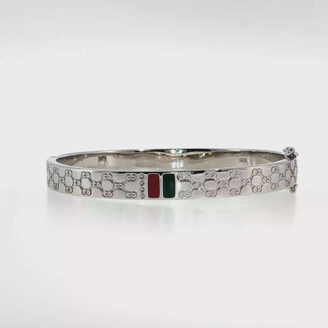 Sterling Silver | Designer-Inspired Patterned Bangle Bracelet