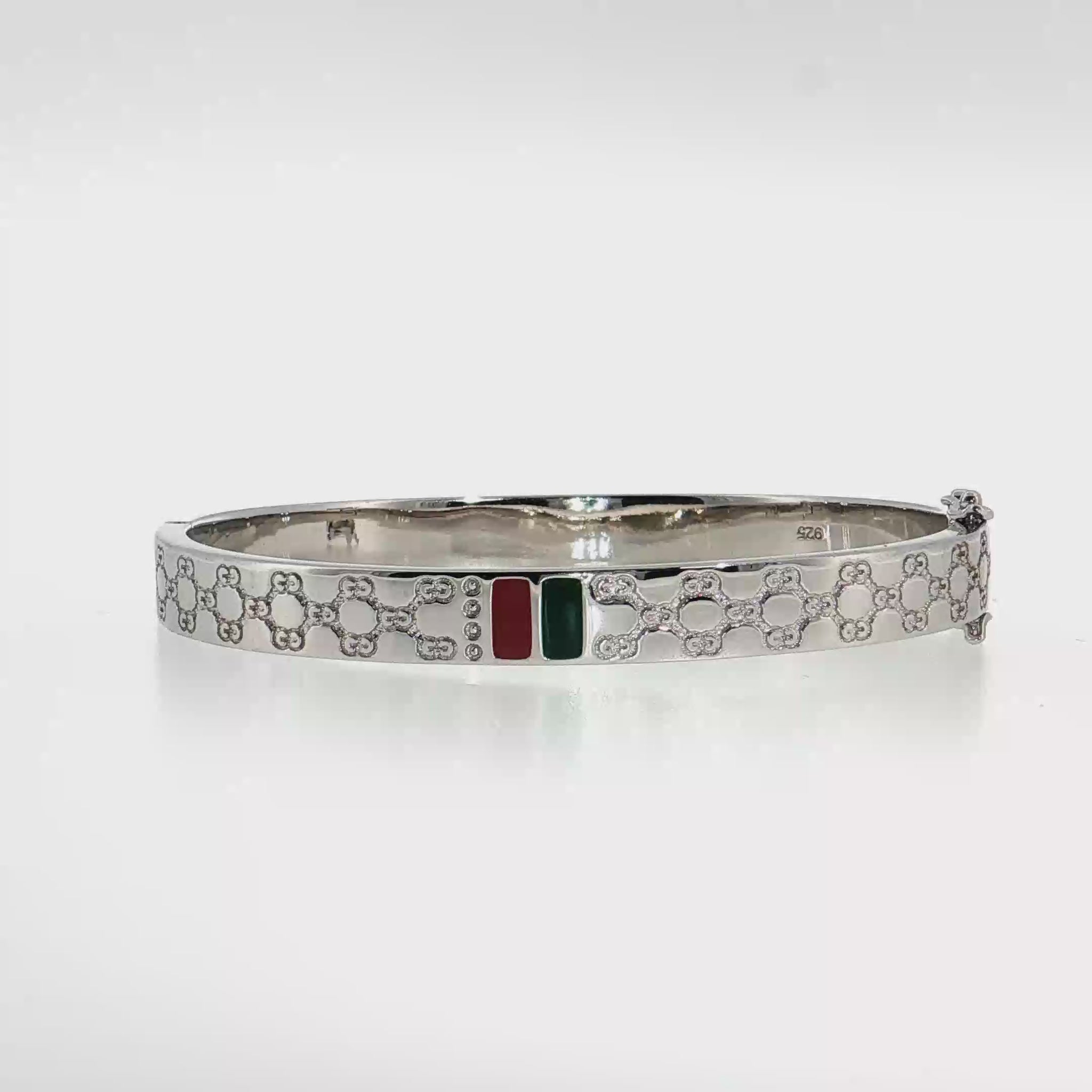 Sterling Silver | Designer-Inspired Patterned Bangle Bracelet