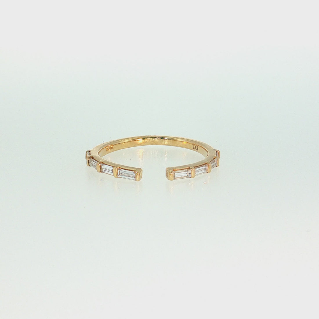 14K Gold | Lab Diamond Wedding Open Shank Band