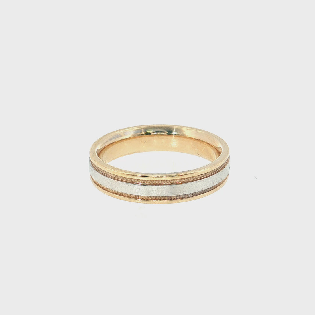 14K Gold | Classic Two Tone Milgrain Wedding Band