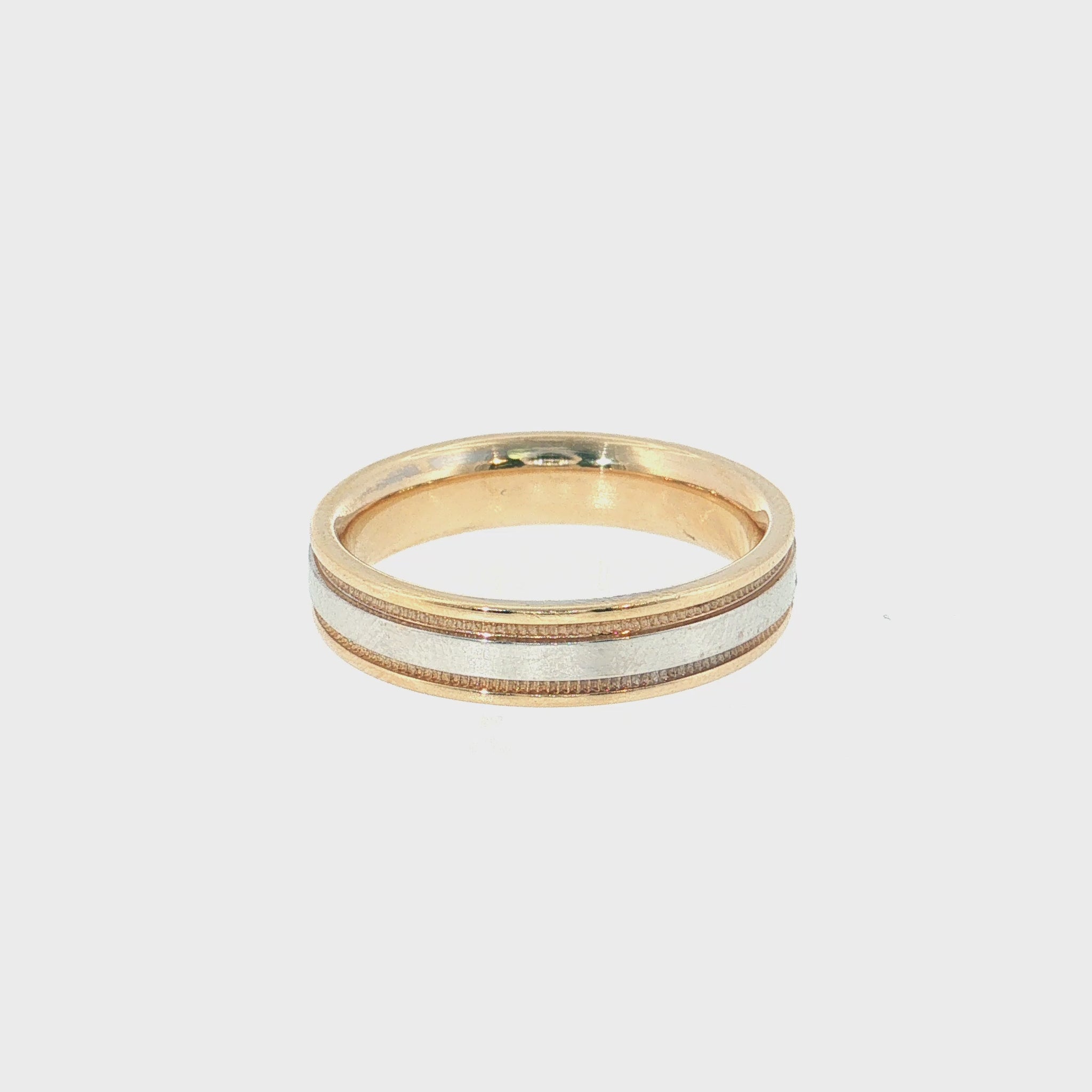 14K Gold | Classic Two Tone Milgrain Wedding Band