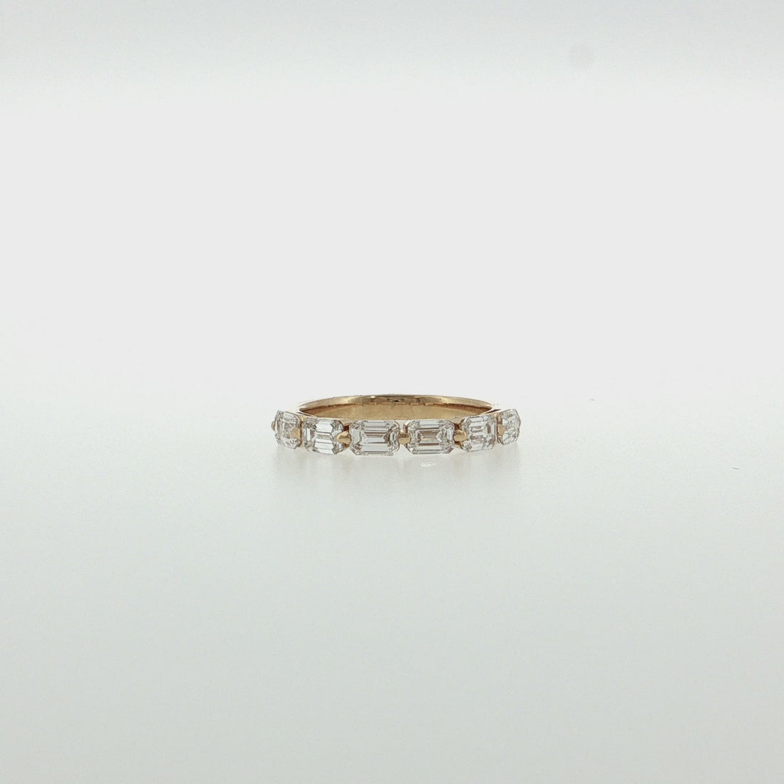 14K Gold | YG 1.563cttw Emerald Lab Diamond Wedding/Anniversary Band