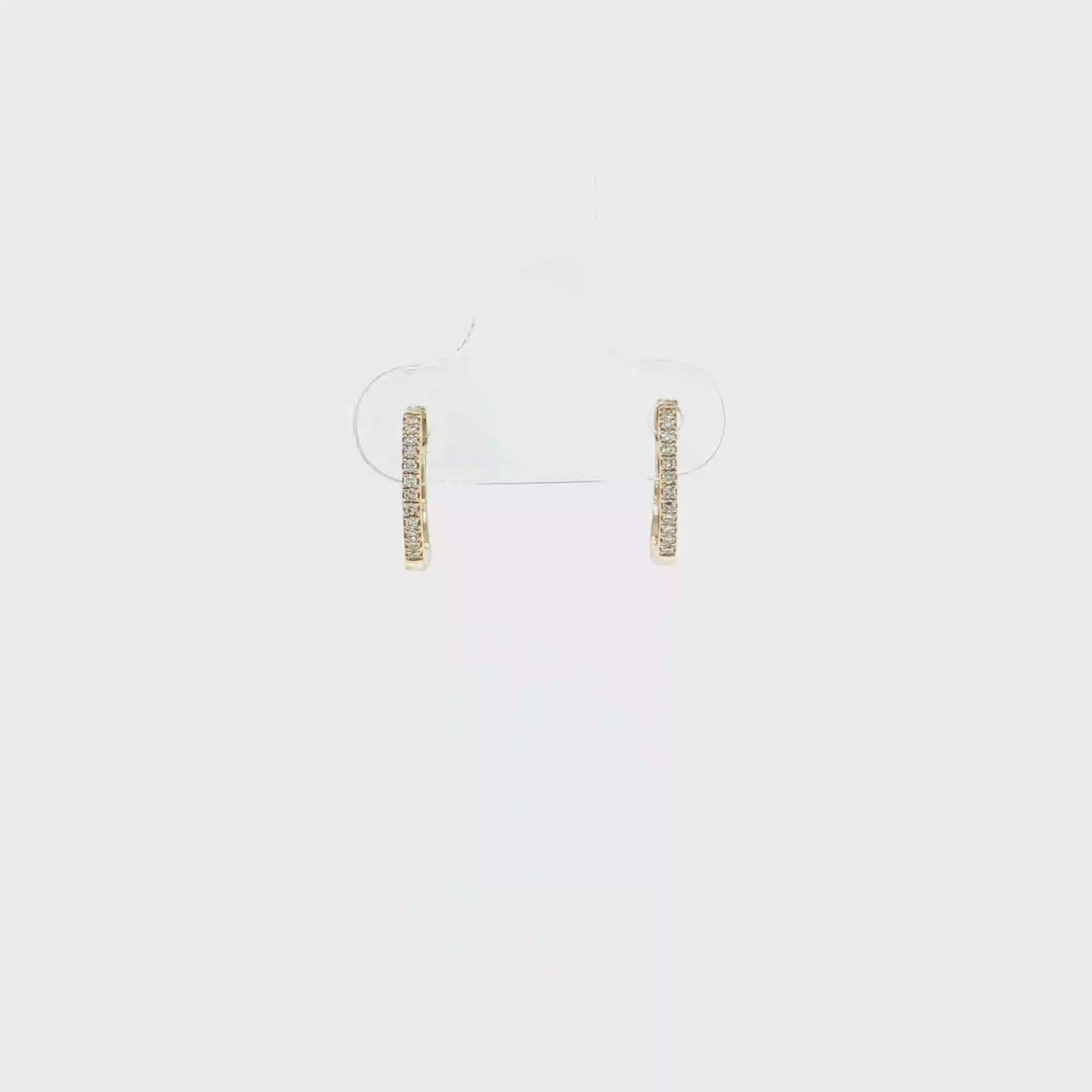 14K Gold | 0.08 cttw Natural Diamond Huggie Earrings