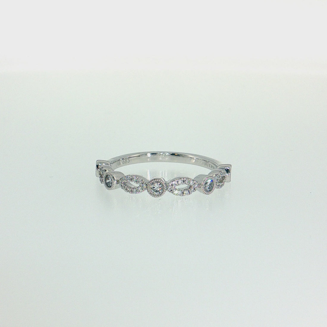 14K Gold | .29ct Natural Diamond Round/Open Marquise Eternity Wedding Band