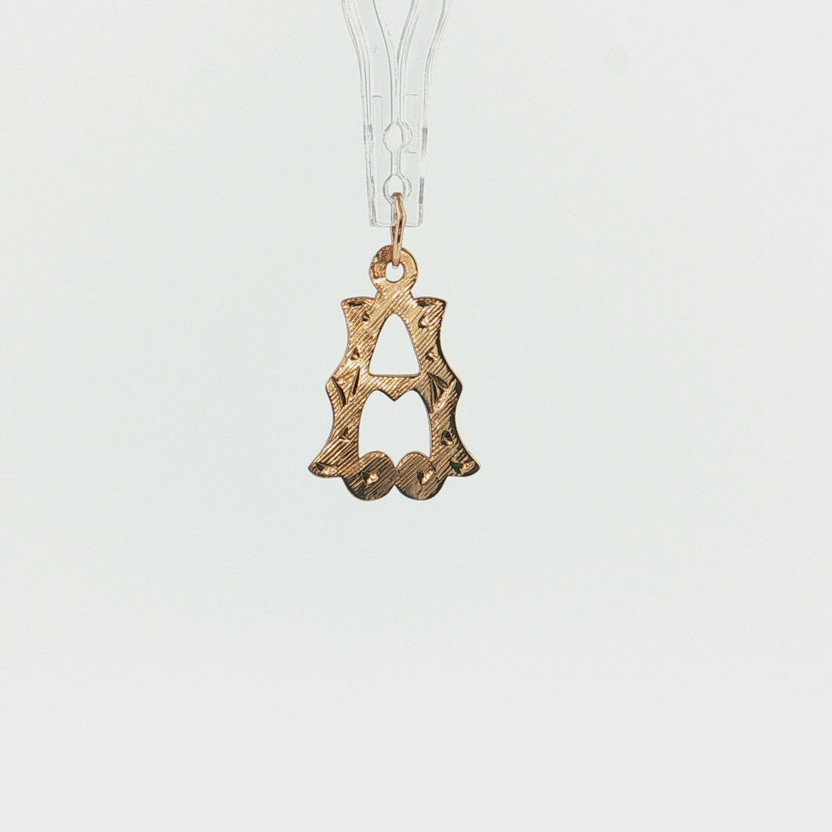19.2K Portuguese Gold | Large Initial Charm Letter "A" Pendants Video