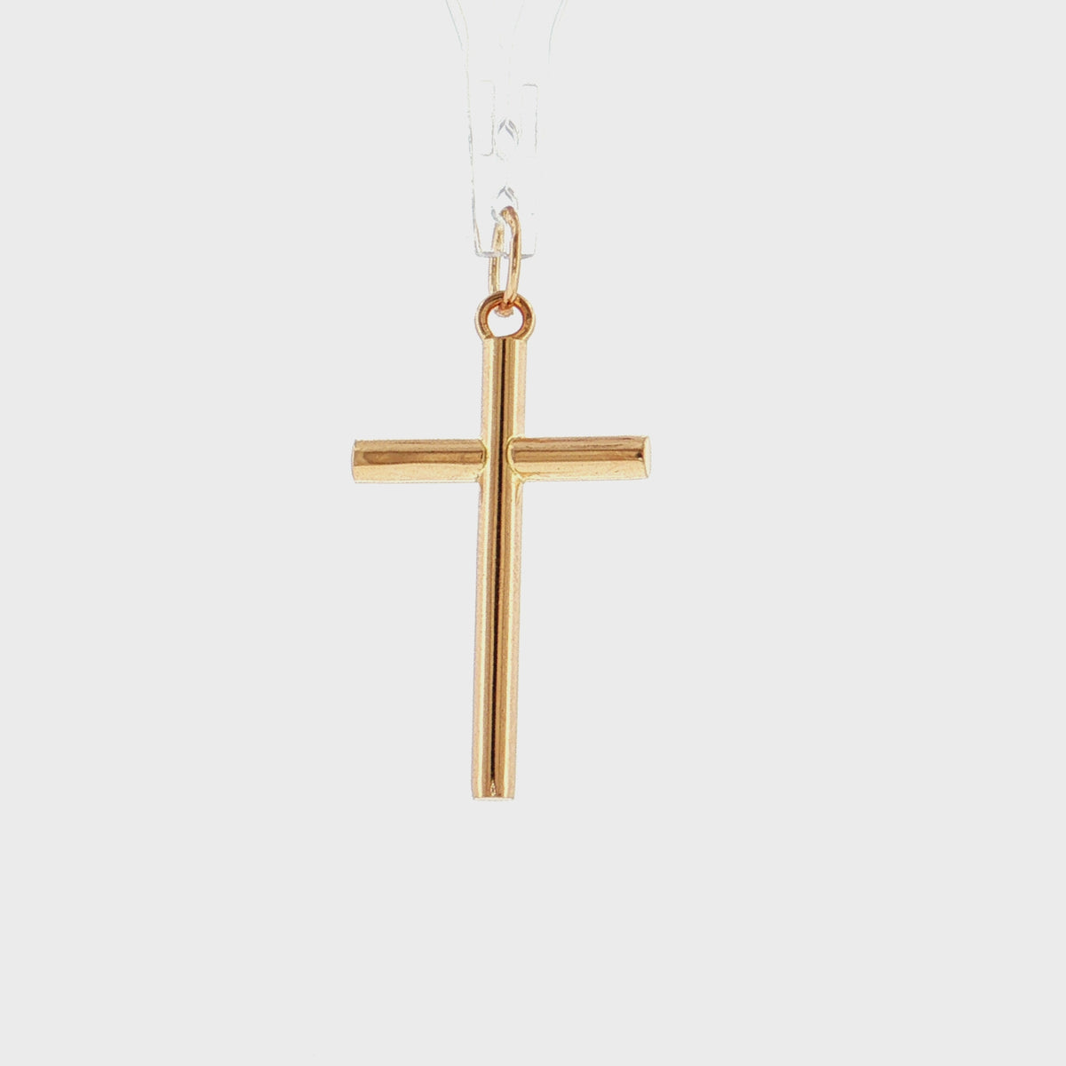 Large 19.2K Portuguese Gold | Plain Polished Hollow Cross Without Jesus Charm Pendant