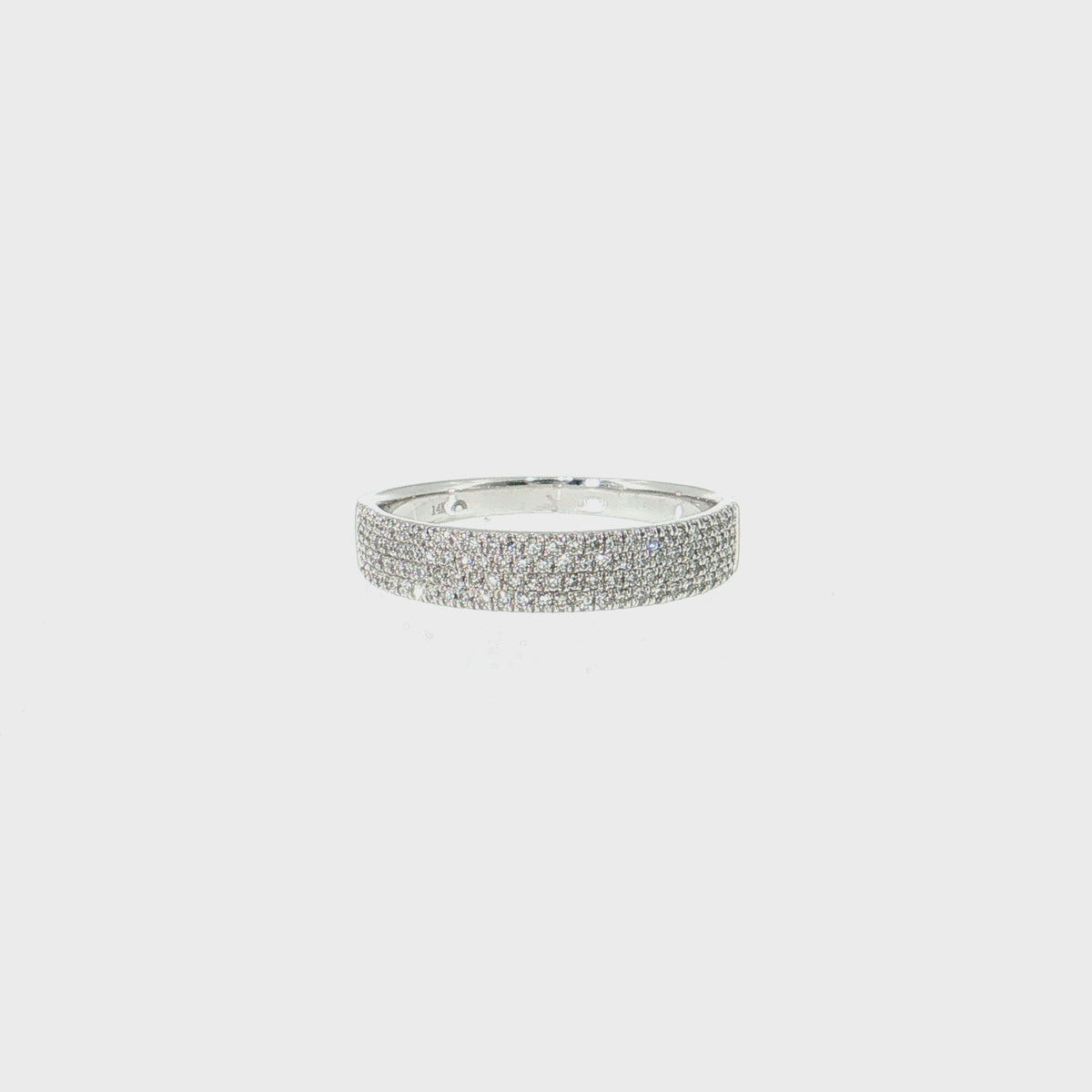 14k Gold | 0.23 cttw Natural Diamond 4 Row Pave Ring white gold