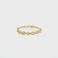 19.2K Portuguese Gold |  Round CZ Wedding Band with Milgrain Leaf-Shaped Accents