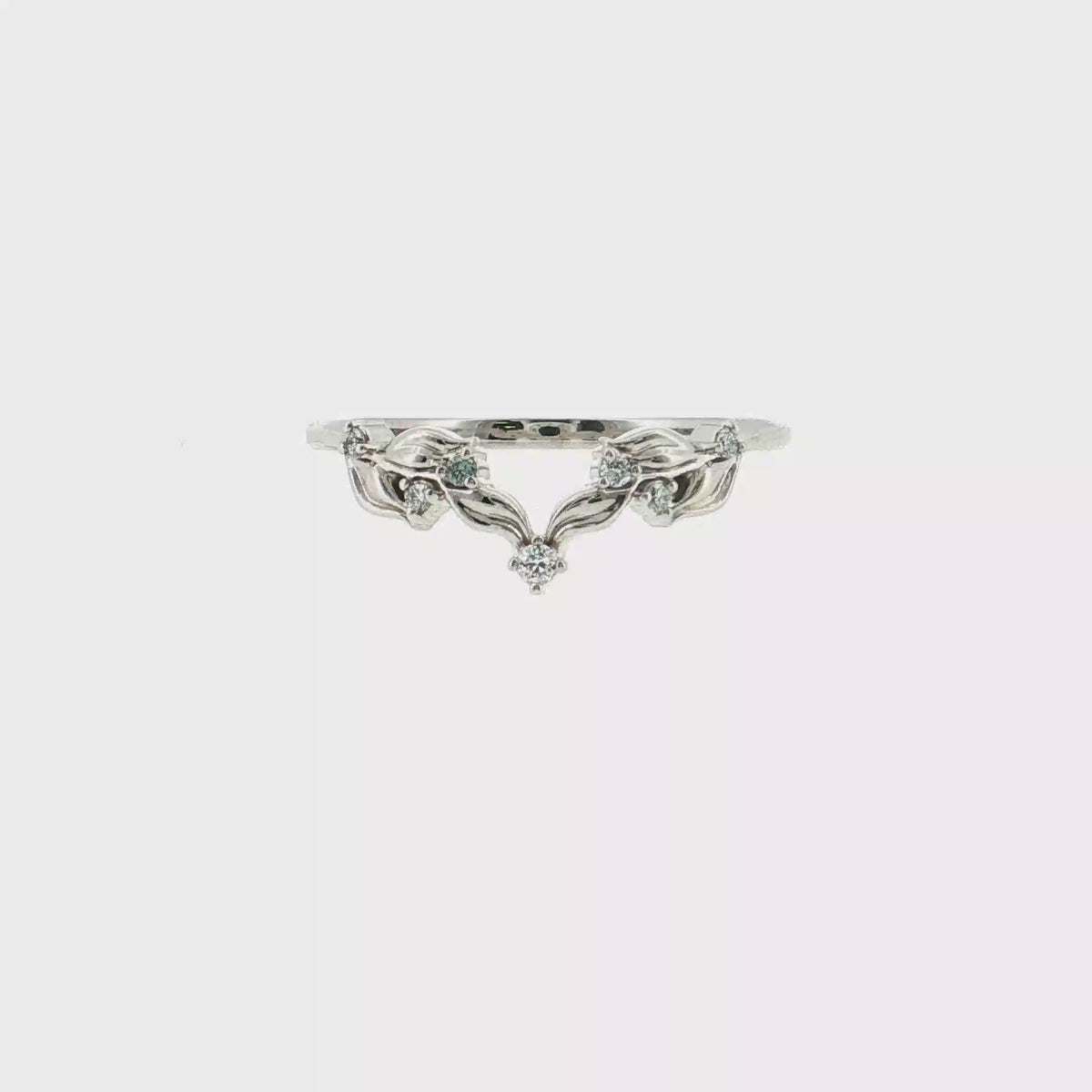 14K Gold | White Gold 0.06 cttw Lab Diamond French-Set Contour Band