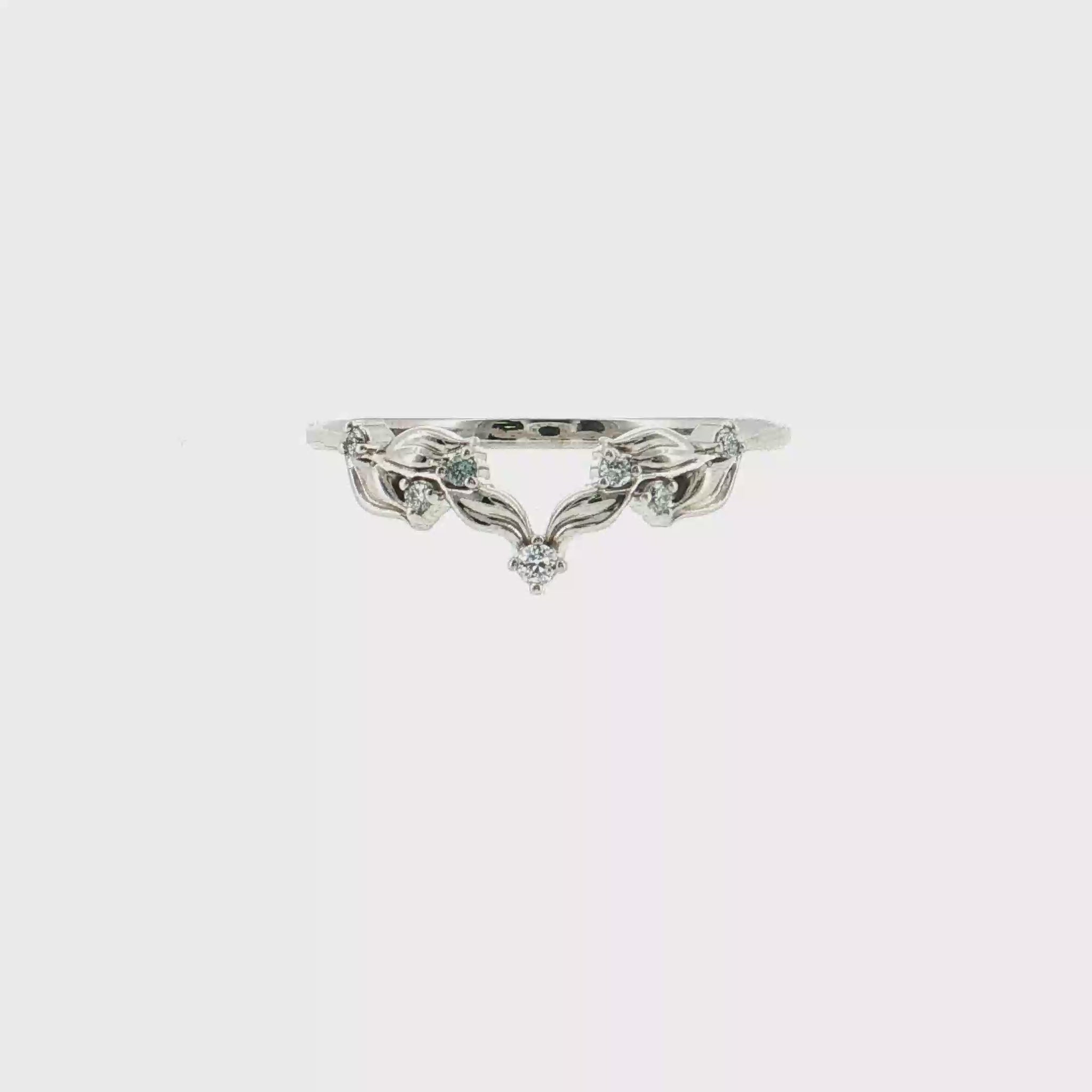 14K Gold | White Gold 0.06 cttw Lab Diamond French-Set Contour Band