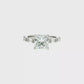 14K Gold | White Gold 2.07 CT Princess Cut Diamond Engagement Ring with Hidden Halo and Baguette Diamond Accents