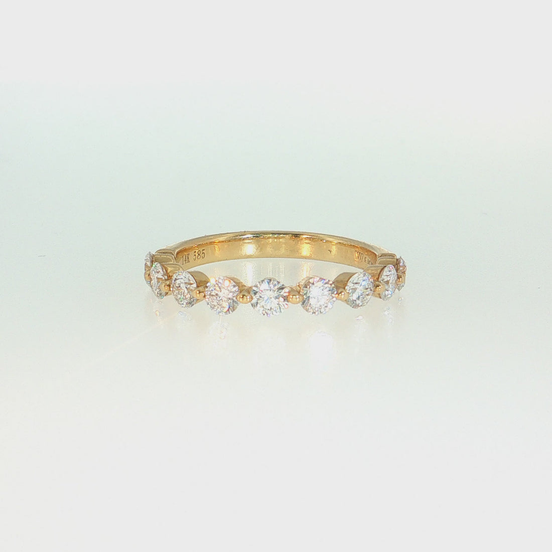 14K Gold | .99ct Natural Diamond Half Eternity Wedding Band