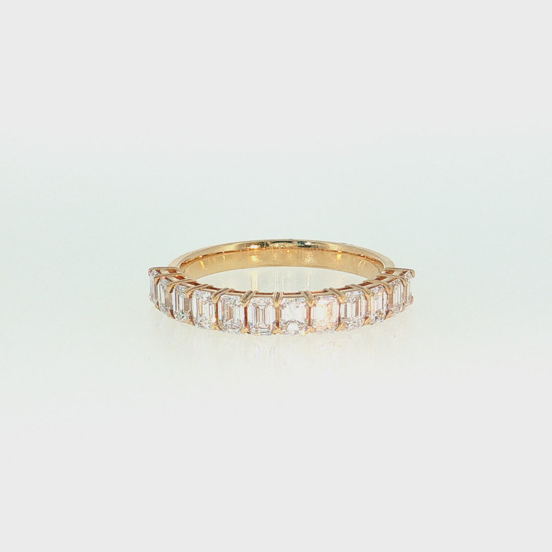 14K Gold | YG 1.207cttw Emerald Lab Diamond Wedding/Anniversary Band