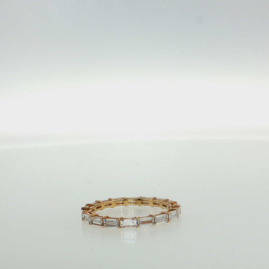 14K Gold | YG 1.071cttw Emerald Eternity Lab Diamond Wedding/Anniversary Band