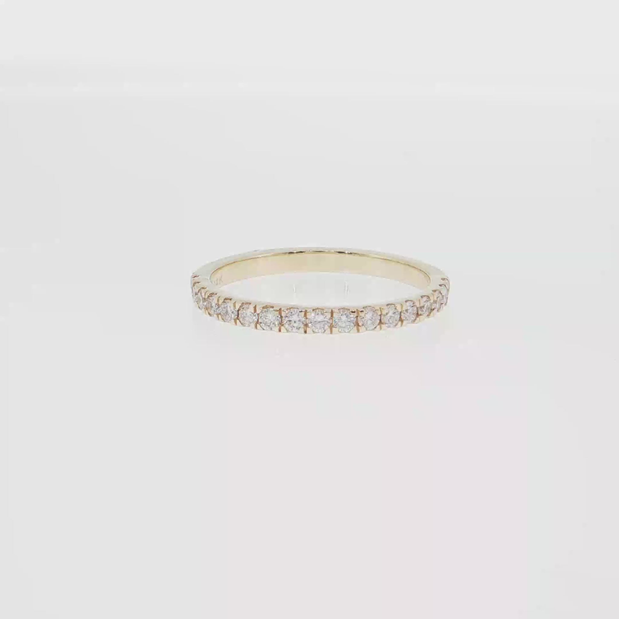 14K Gold | Yellow Gold .34cttw Round Lab Diamond Half Eternity Wedding/Anniversary Band