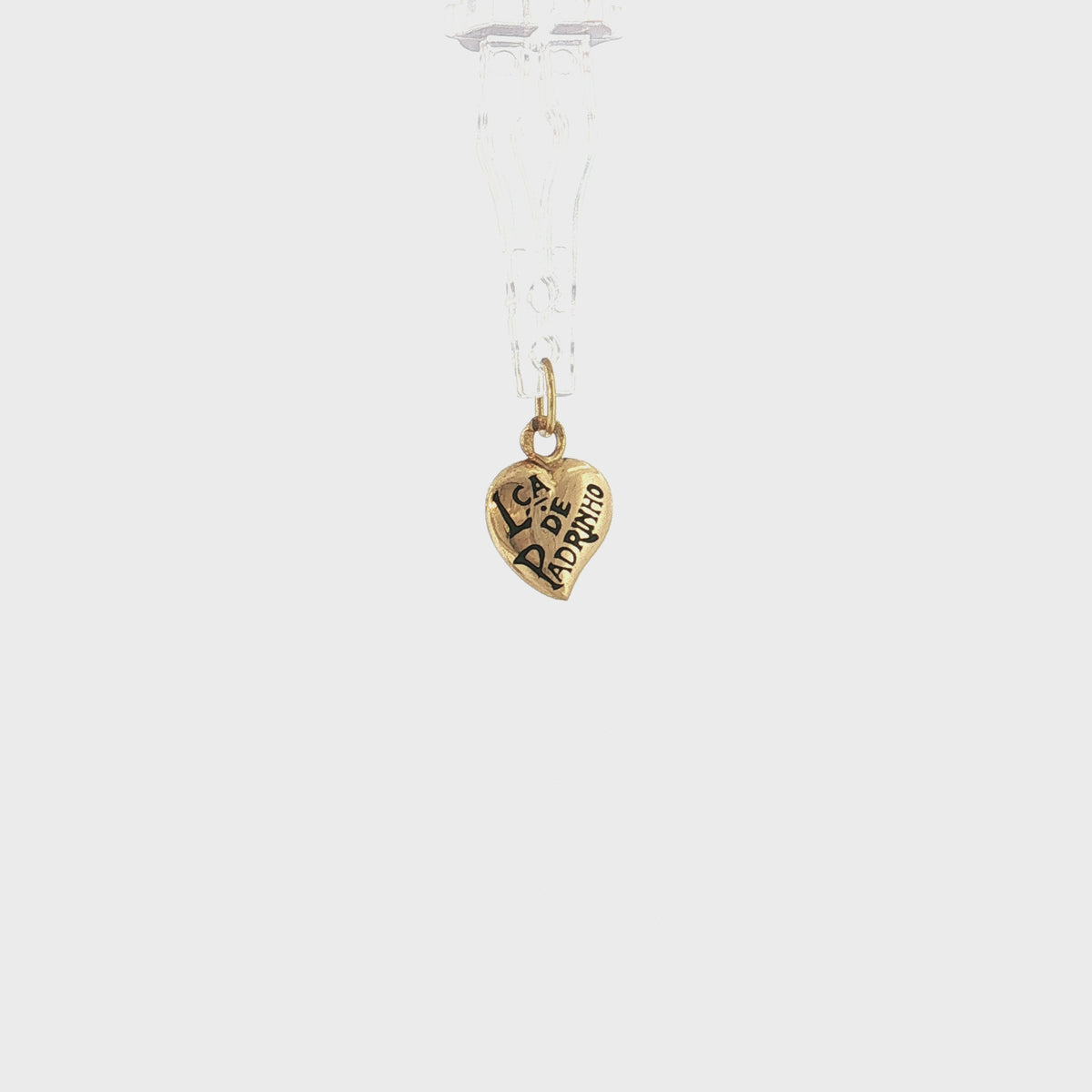 19.2K Portuguese Gold Heart Charm Lca. De Padrinho Godfather Small Video