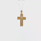19.2K Portuguese Gold | Two-Tone Gold Raised Jesus Crucifix Pendant with Beveled Edges