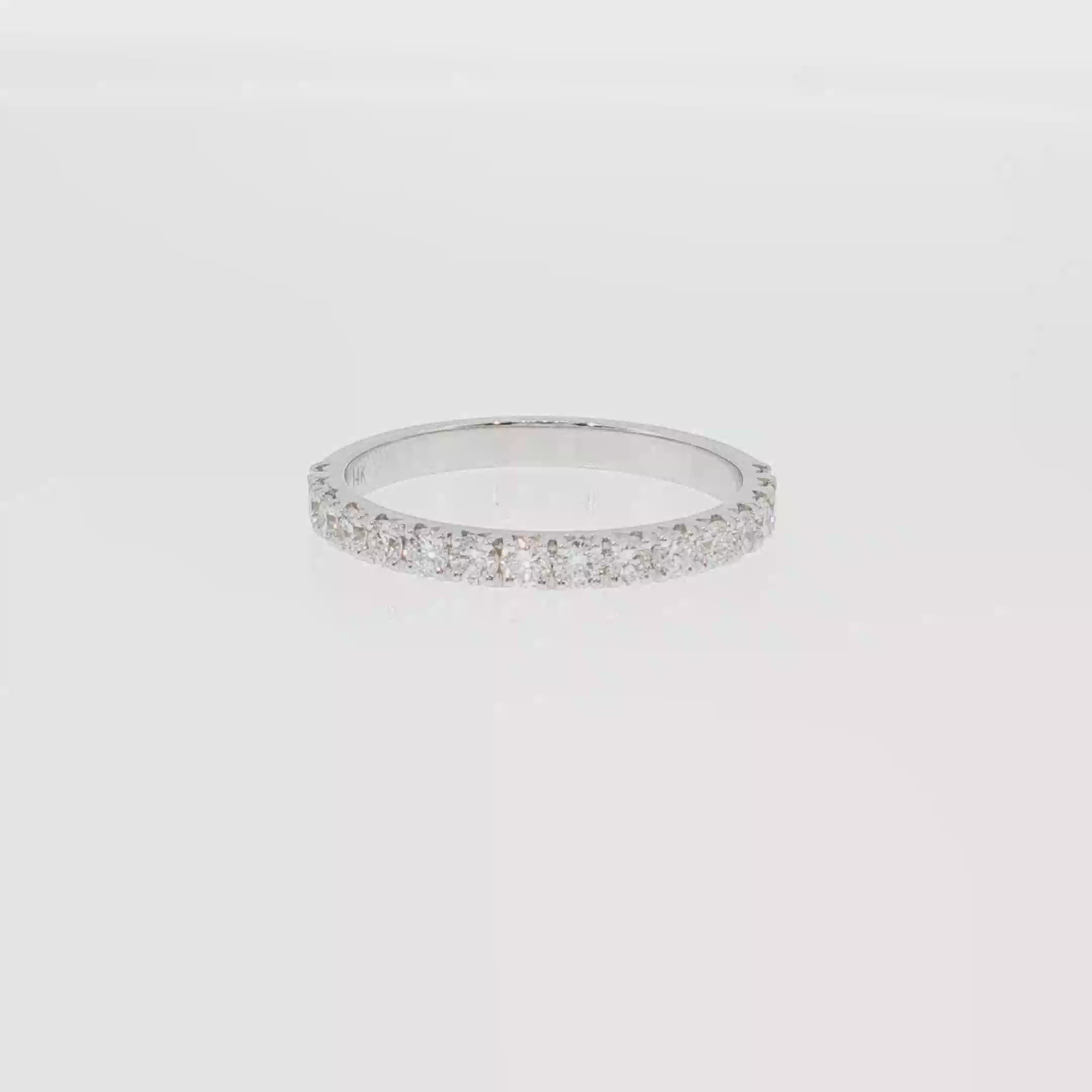 14K Gold | White Gold .55cttw Round Lab Diamond Half Eternity Wedding/Anniversary Band