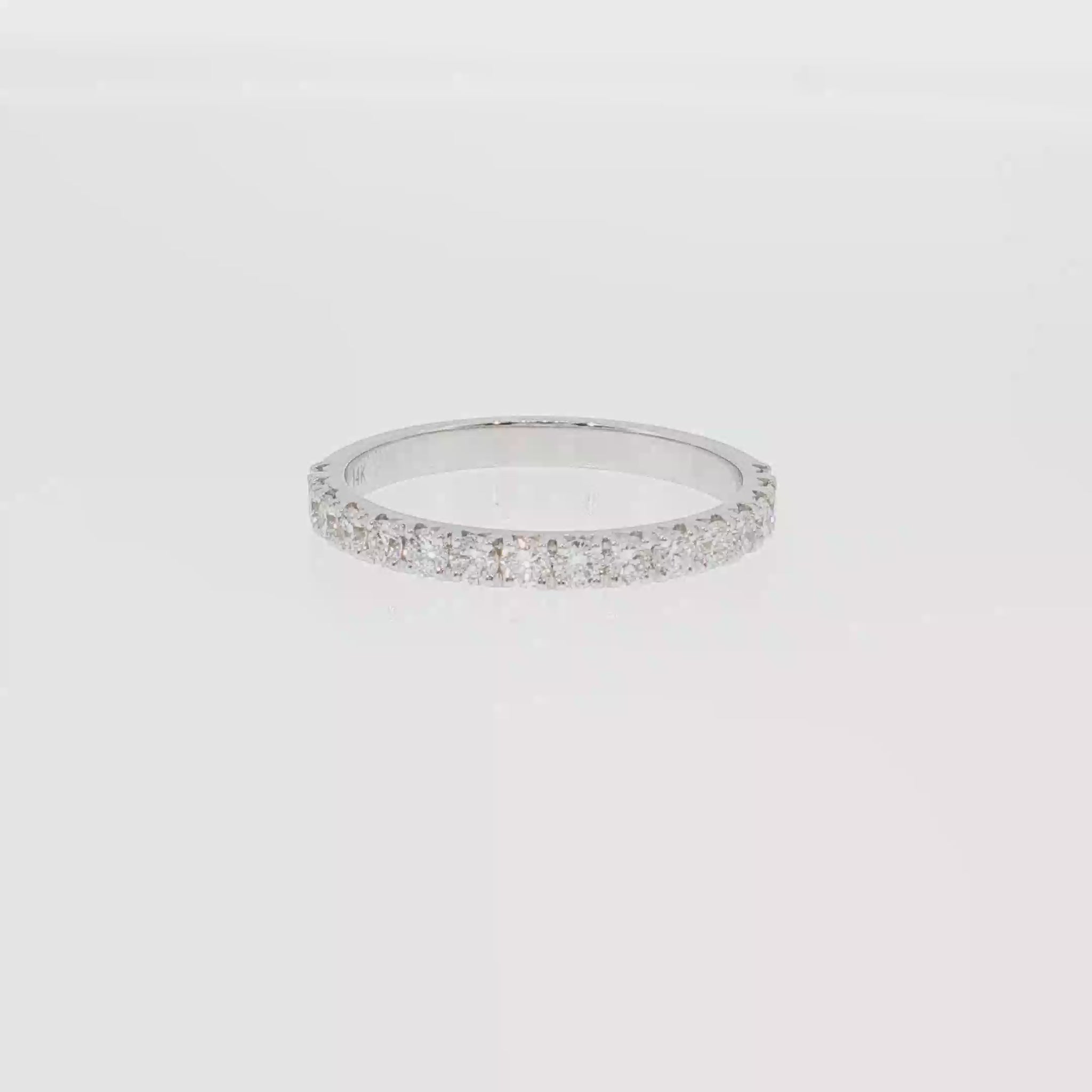 14K Gold | White Gold .55cttw Round Lab Diamond Half Eternity Wedding/Anniversary Band