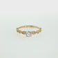 19.2K Portuguese Gold | Round CZ Engagement Ring with Milgrain Leaf-Shaped Accents