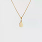 14K Gold | Yellow Gold Pear Shaped 1.05CT Opal Pendant with .03CT Round Natural Diamond