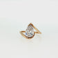 14K Gold | Yellow Gold 2.10CT Pear Half Bezel Bypass Engagement Ring