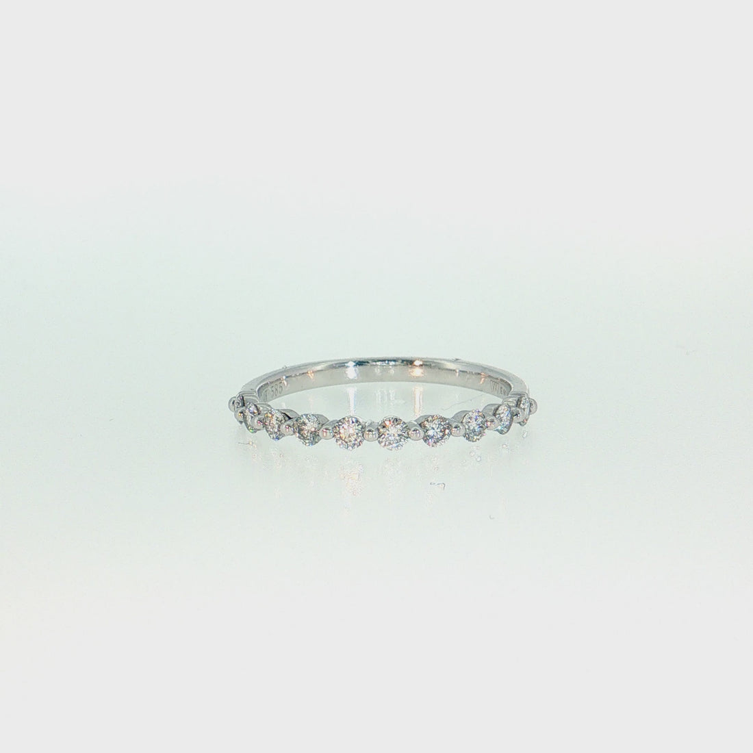 14K Gold | .34ct Natural Diamond Half Eternity Wedding Band