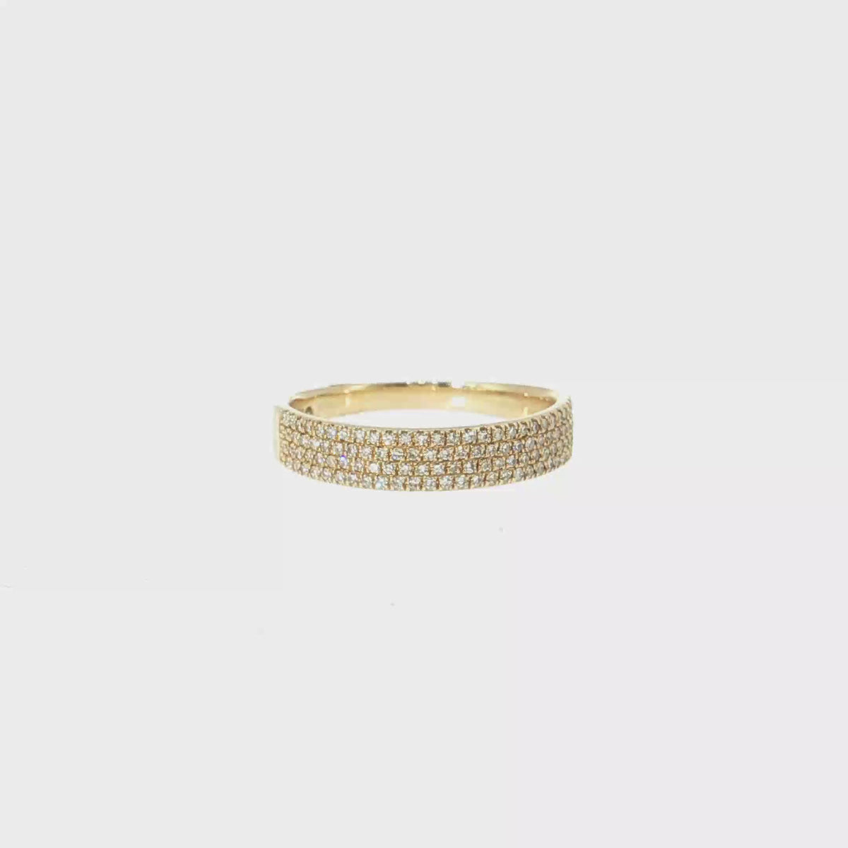 14k Gold | 0.23 cttw Natural Diamond 4 Row Pave Ring