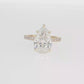 14K Gold | Yellow Gold 4.04CT Pear Brilliant Cut Lab Diamond Engagement Ring with Pavé Band