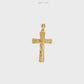 19.2K Portuguese Gold | Flat Detailed Polished Cross with Matte Border with Jesus Charm Pendant
