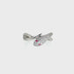 Sterling Silver | Pavé CZ Snake Bypass Ring with Color Accent Stones